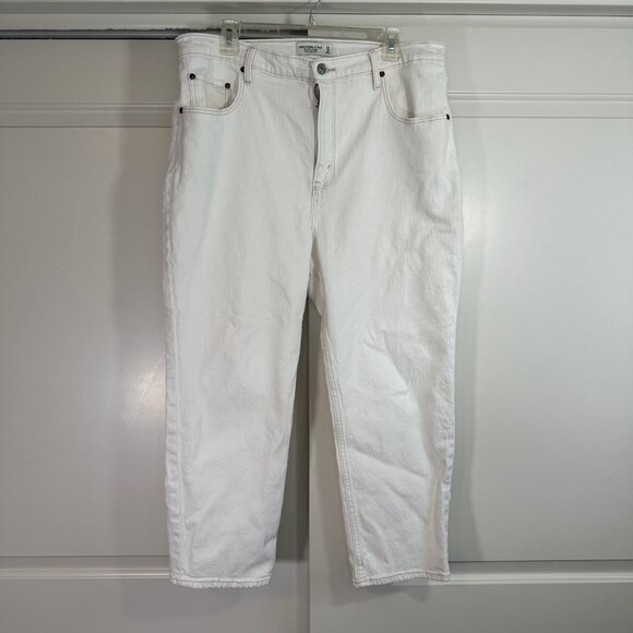 Abercrombie Ivory The Ankle Straight Ultra High Rise Jeans 34/18s - Picture 5 of 13